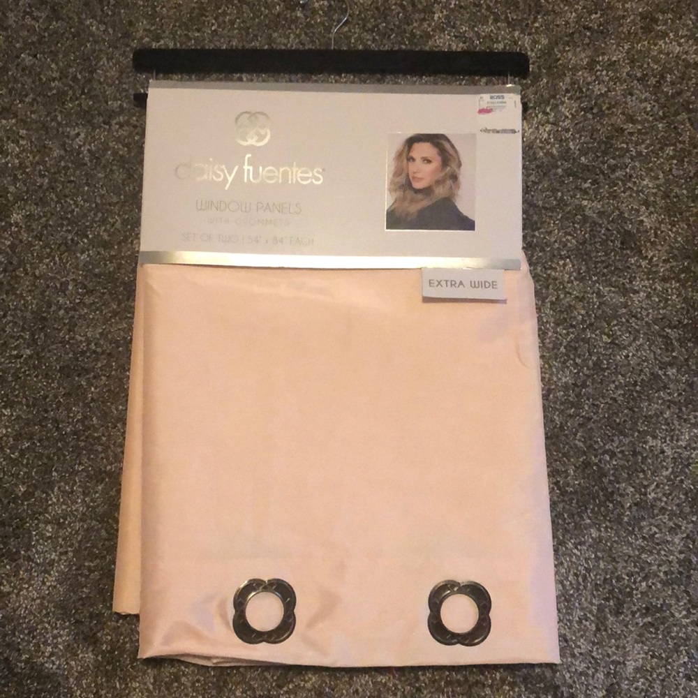 Daisy Fuentes window panels. Very soft pink/peach